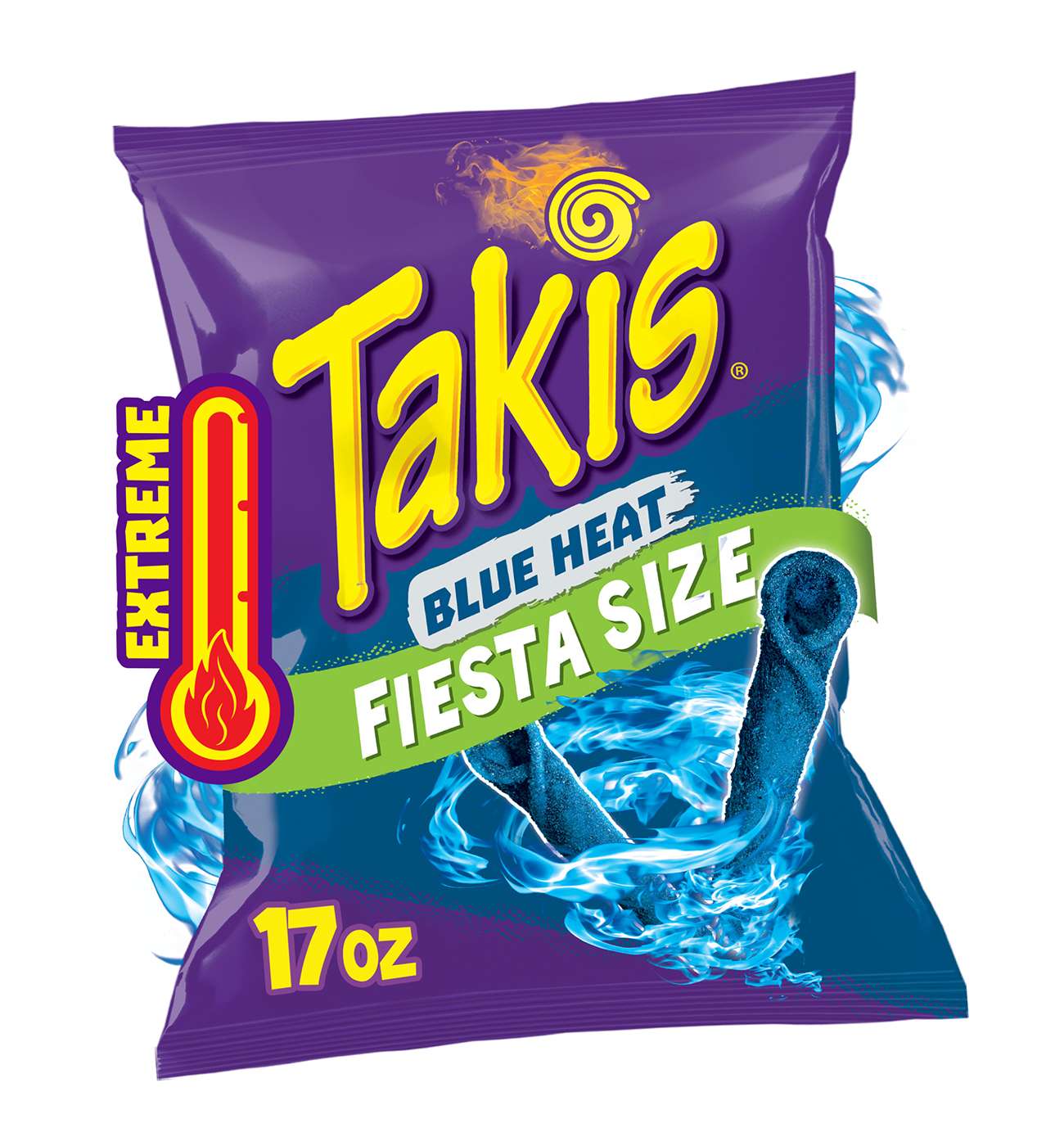 Takis Blue Heat Hot Chili Pepper Rolled Tortilla Chips Fiesta Size Bag; image 5 of 8