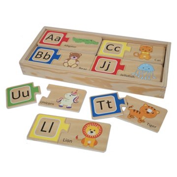 My First Moments Wooden Alphabet Matching Puzzle, 52 pc