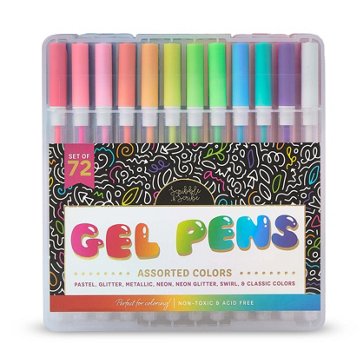Scribble & Scribe Neon Doodle Gel Pen Set - Assorted Ink, 72 pk