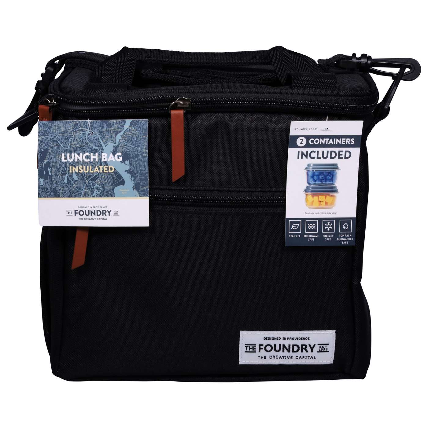 Fit + Fresh Foundry Lunch Bag Kit - Black; image 1 of 2