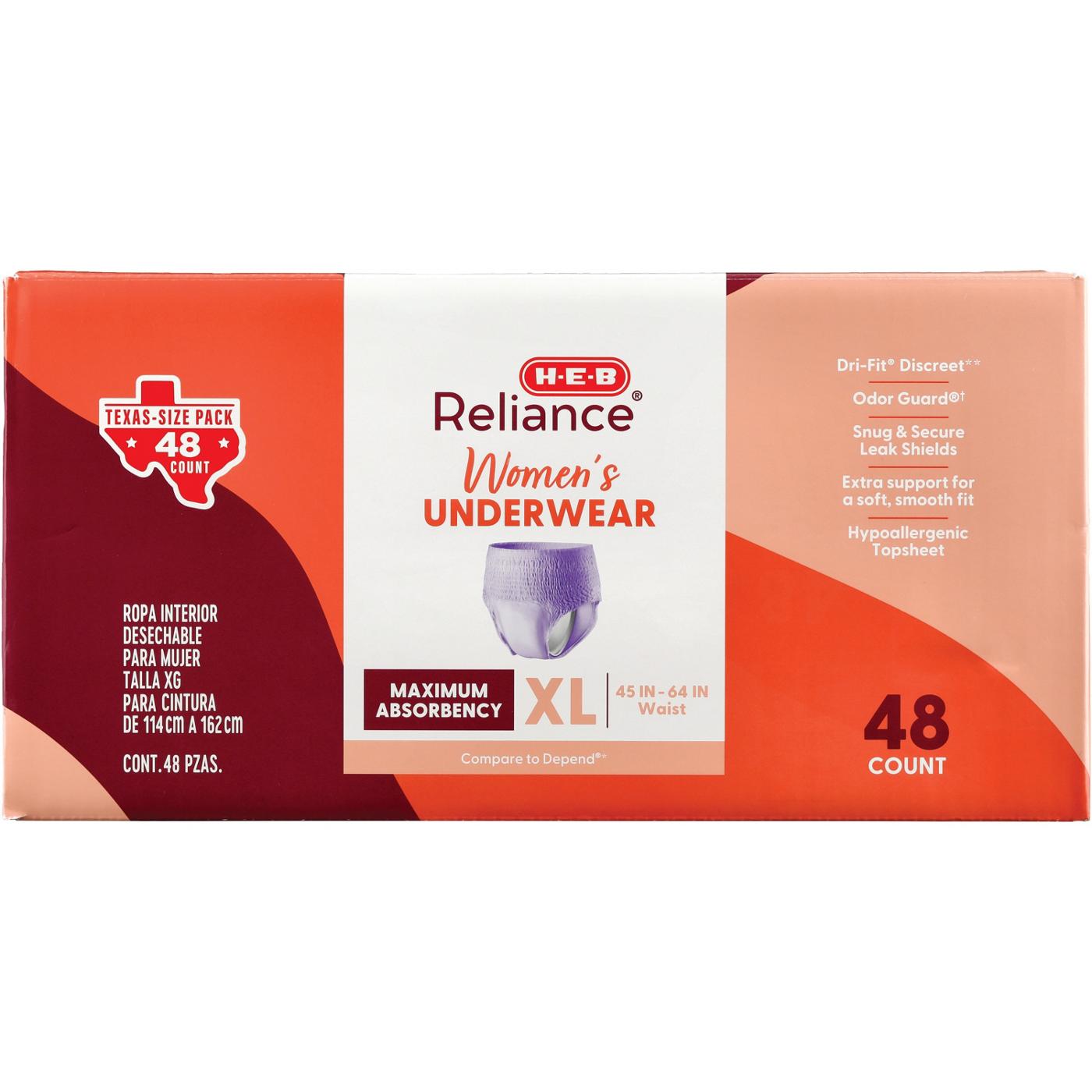 H-E-B Reliance Women's Underwear XL - Texas-Size Pack; image 1 of 2