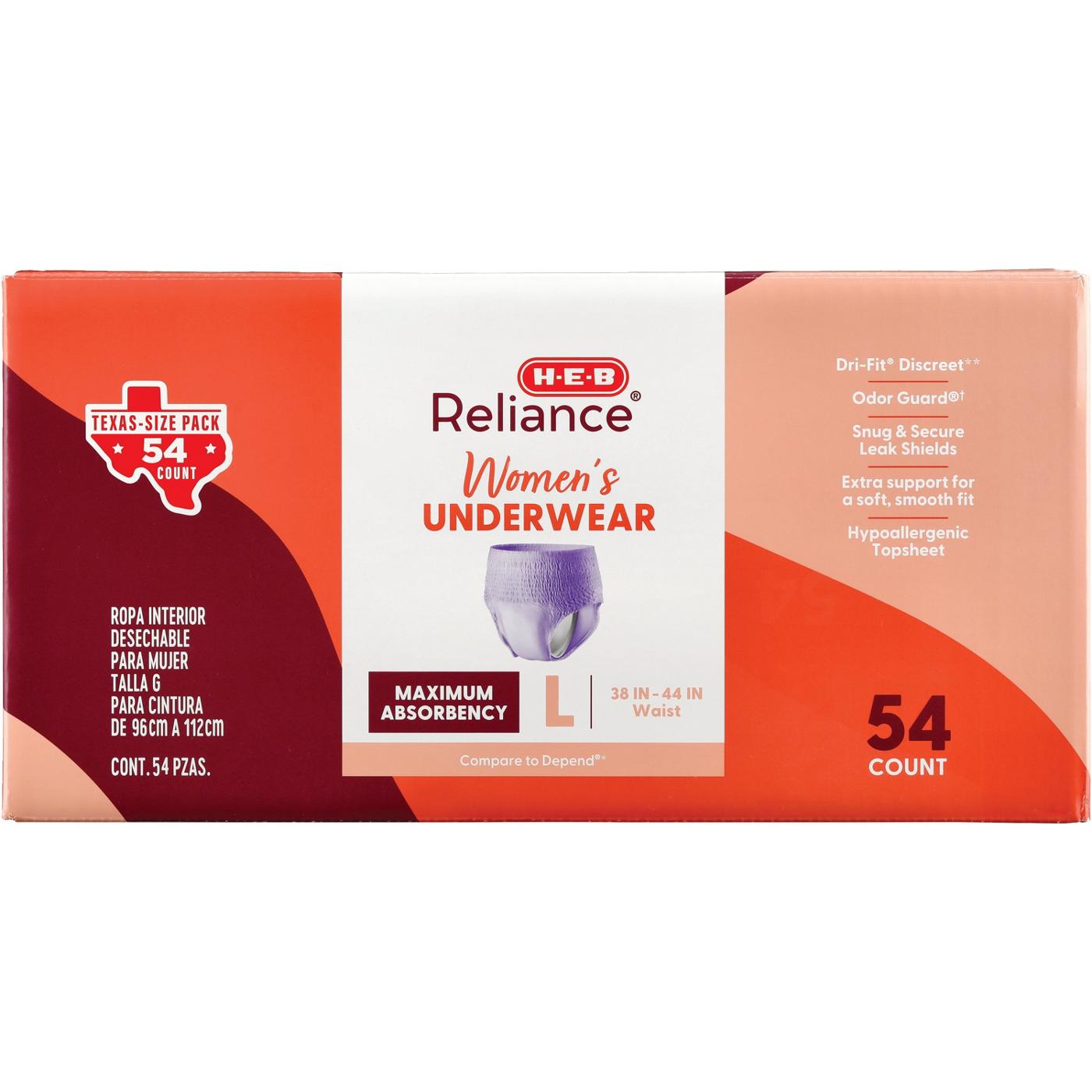 H-E-B Reliance Women's Underwear Large - Texas-Size Pack; image 1 of 2