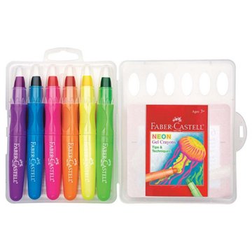 Faber-Castell Neon Gel Crayons, 6 pk