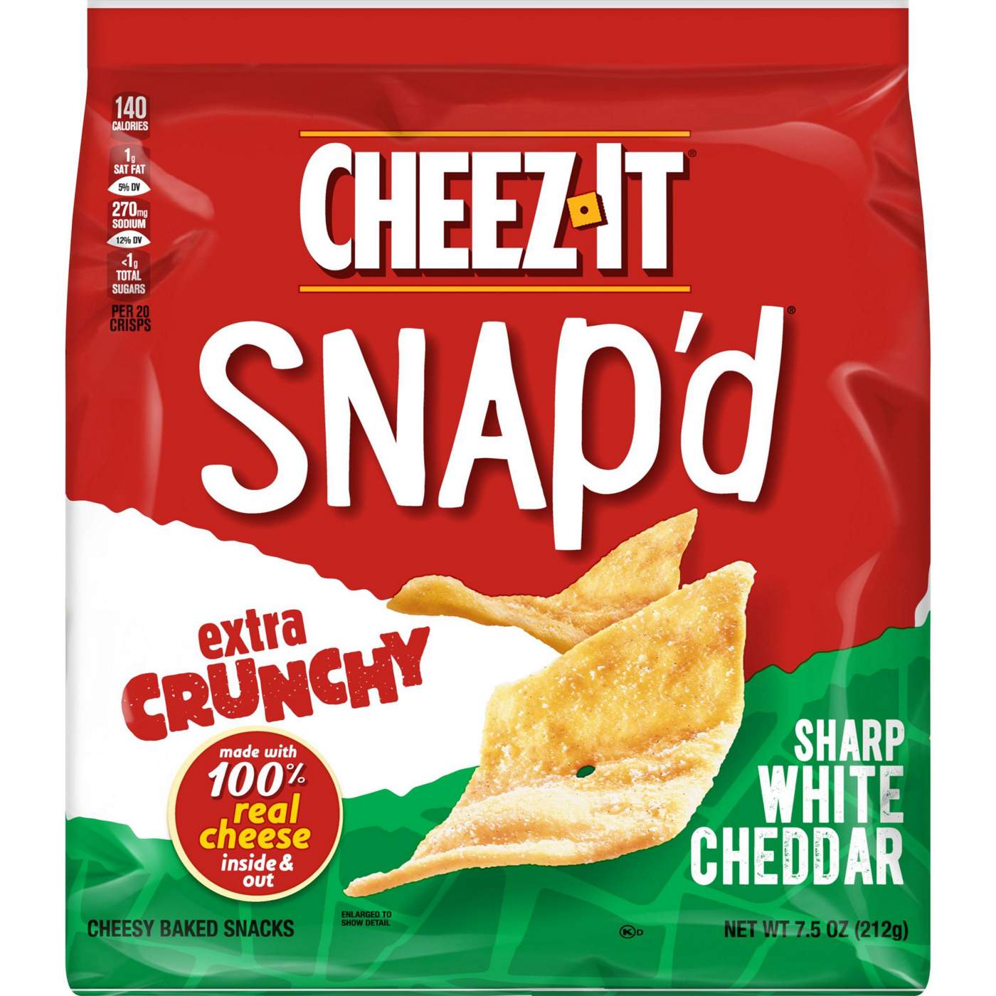 Cheez-It Snap'd Sharp White Cheddar Cheese Cracker Chips; image 1 of 3