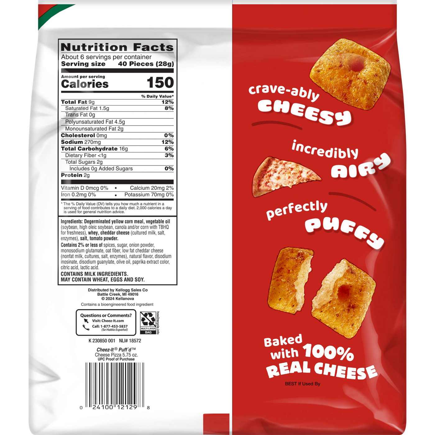 Cheez-It Puff'd Cheese Pizza Cheesy Baked Snacks; image 3 of 3