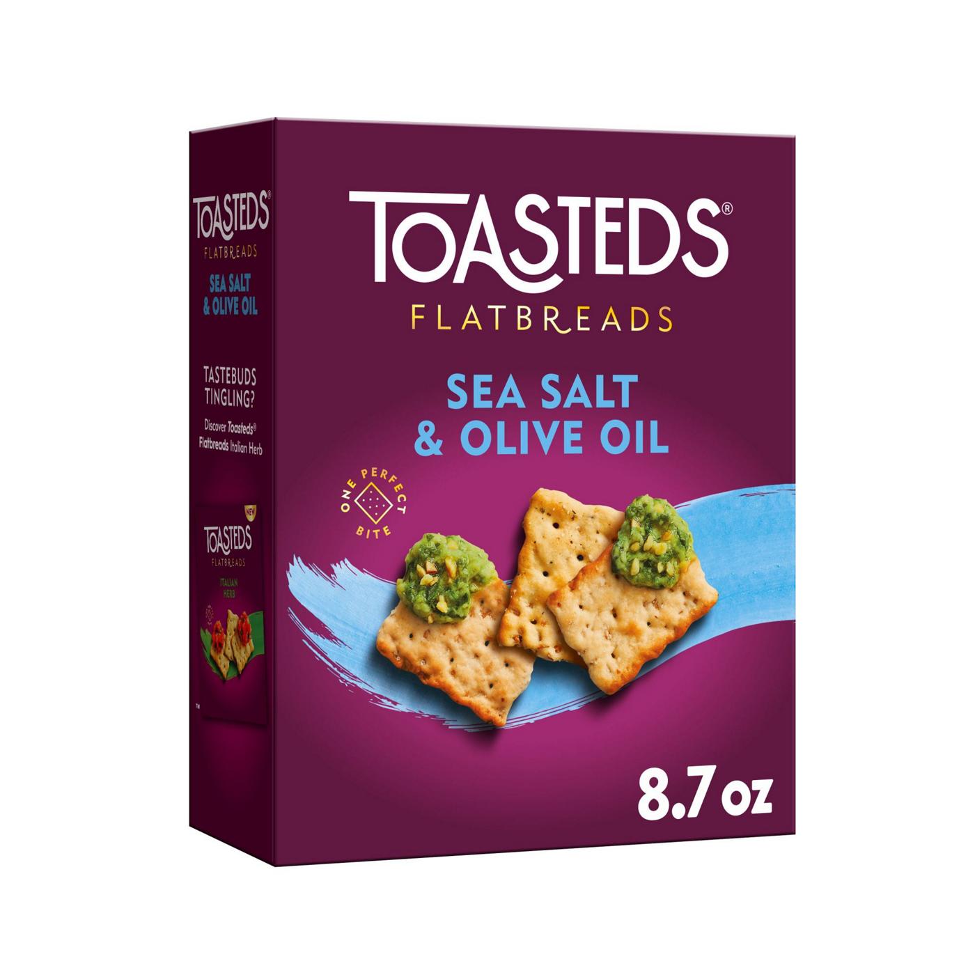 Toasteds Flatbreads Sea Salt and Olive Oil Crackers; image 5 of 5