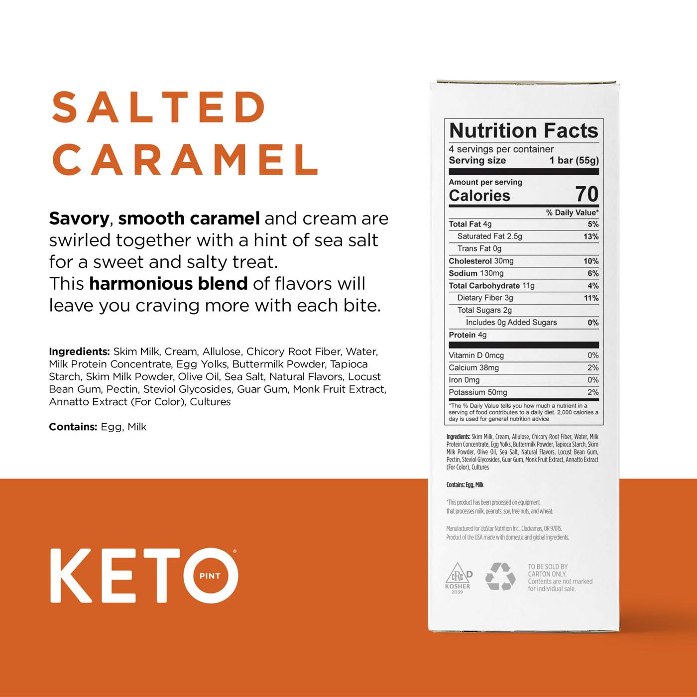 Keto Pint Zero Added Sugar Salted Caramel Ice Cream Bars; image 4 of 5