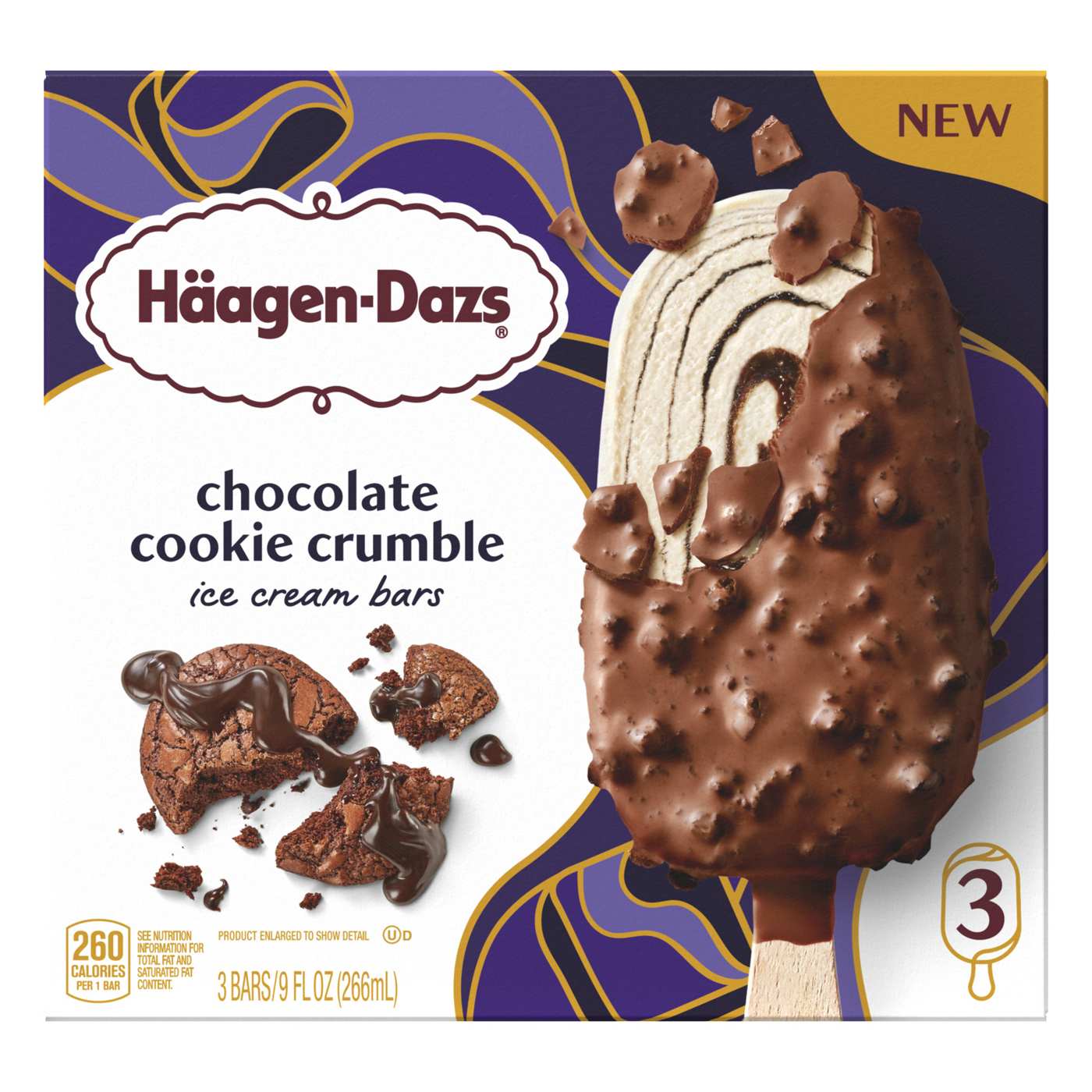 Haagen-Dazs Chocolate Cookie Crumble Ice Cream Bars; image 1 of 4