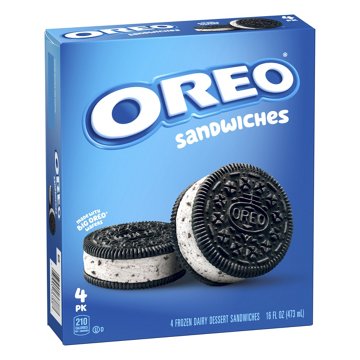OREO Frozen Dairy Dessert Sandwiches, 4 ct