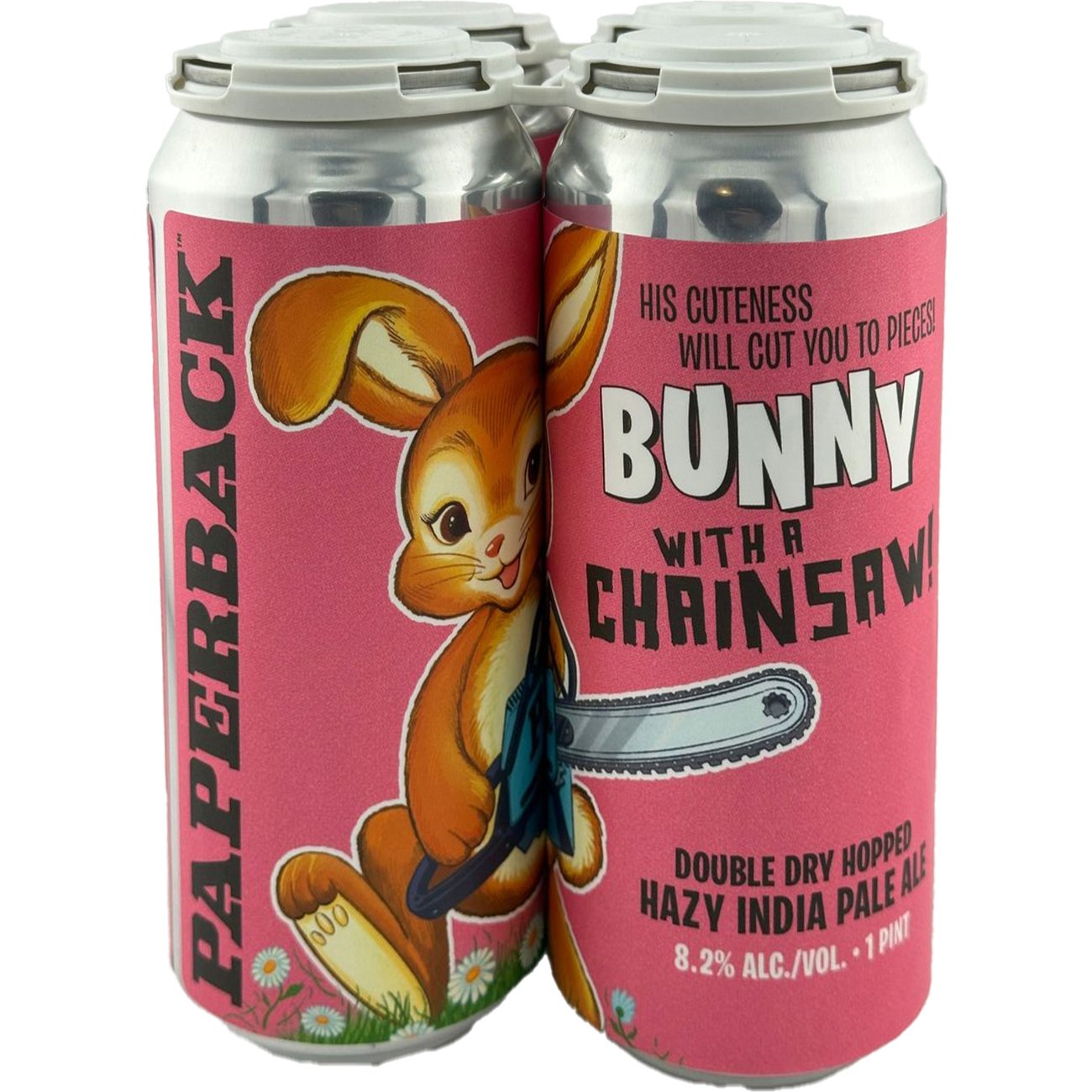 Paperback Brewing Bunny With A Chainsaw Double Dry Hopped Hazy IPA 4 pk ...