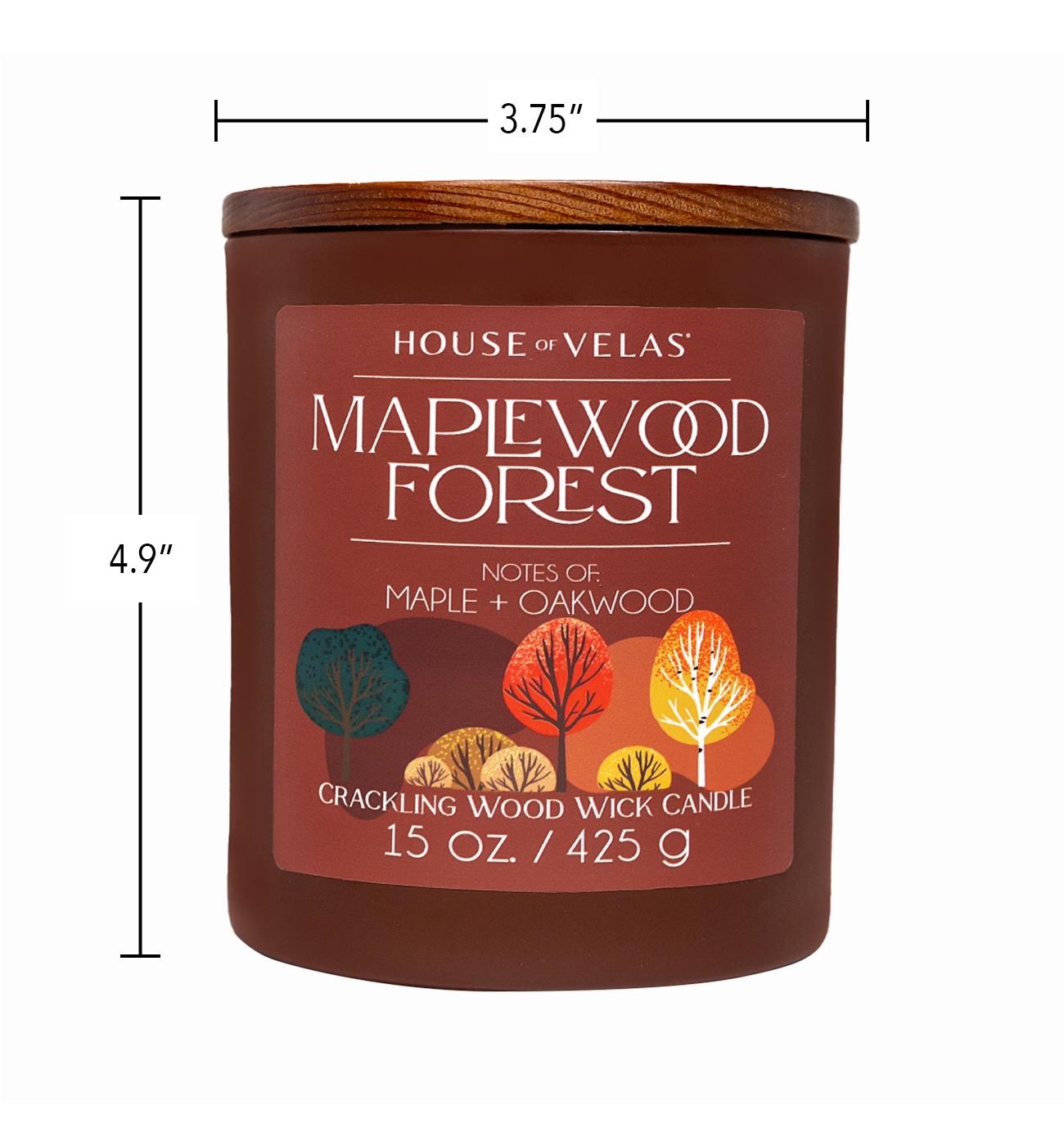 House of Velas Maplewood Forest Scented Wood Wick Fall Candle; image 2 of 3