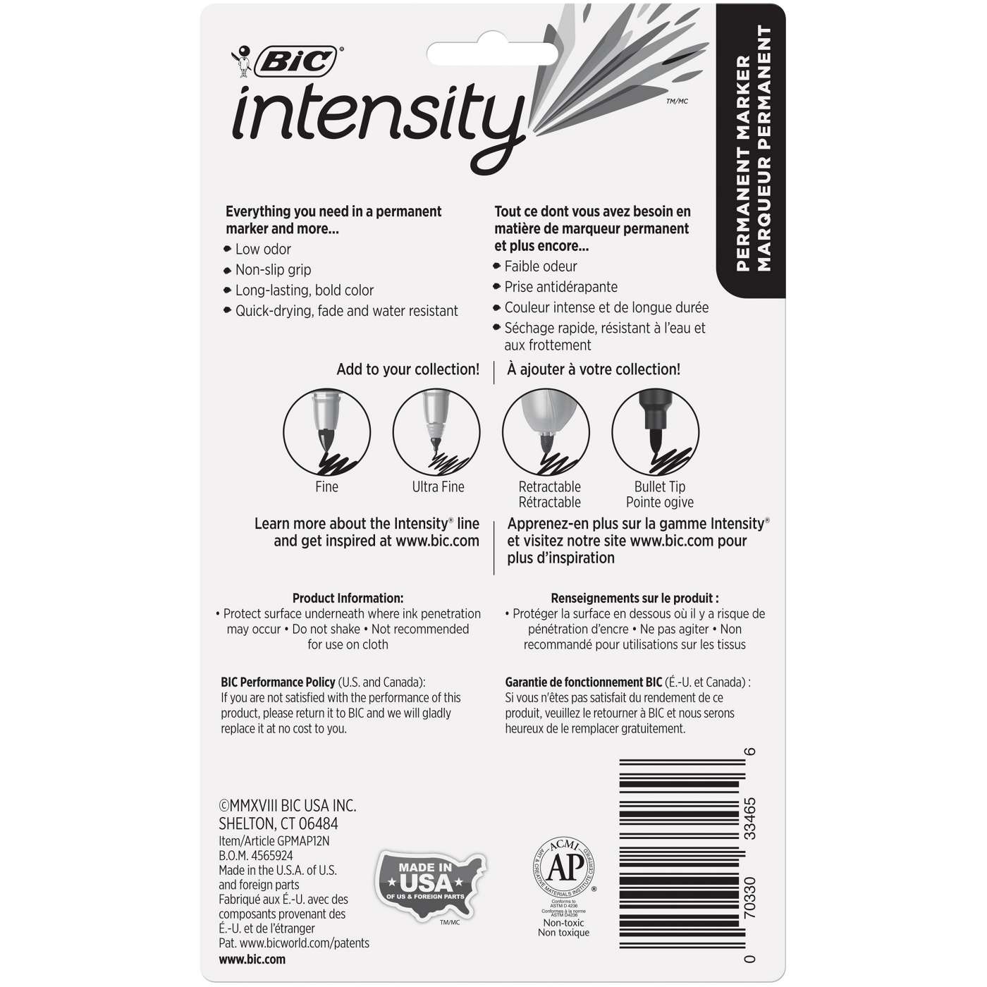 BIC Intensity Fine Point Permanent Markers - Assorted Ink; image 2 of 2