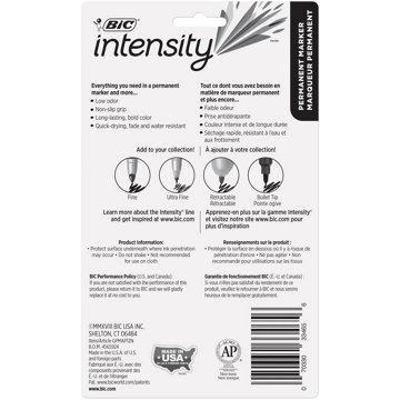 BIC Intensity Fine Point Permanent Markers - Assorted Ink, 12 pk