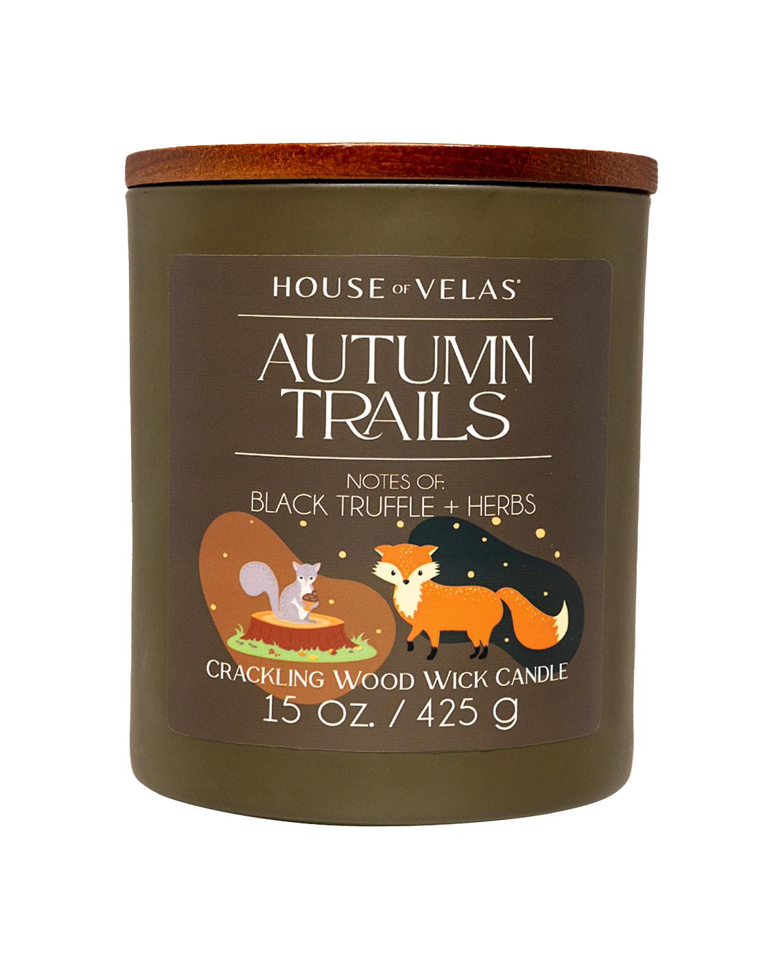 House of Velas Autumn Trails Scented Wood Wick Fall Candle; image 1 of 3