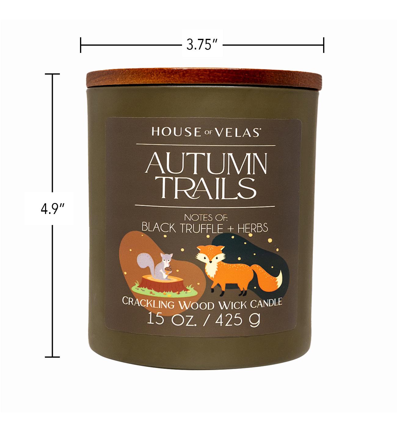 House of Velas Autumn Trails Scented Wood Wick Fall Candle; image 2 of 3