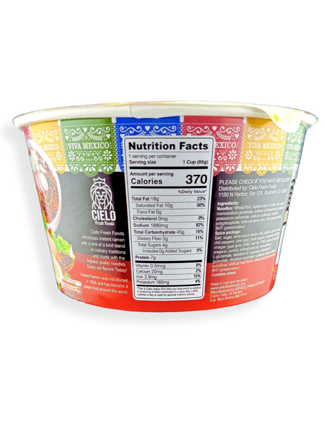 Cielo Fresh Foods Birria Instant Ramen Noodles; image 5 of 5