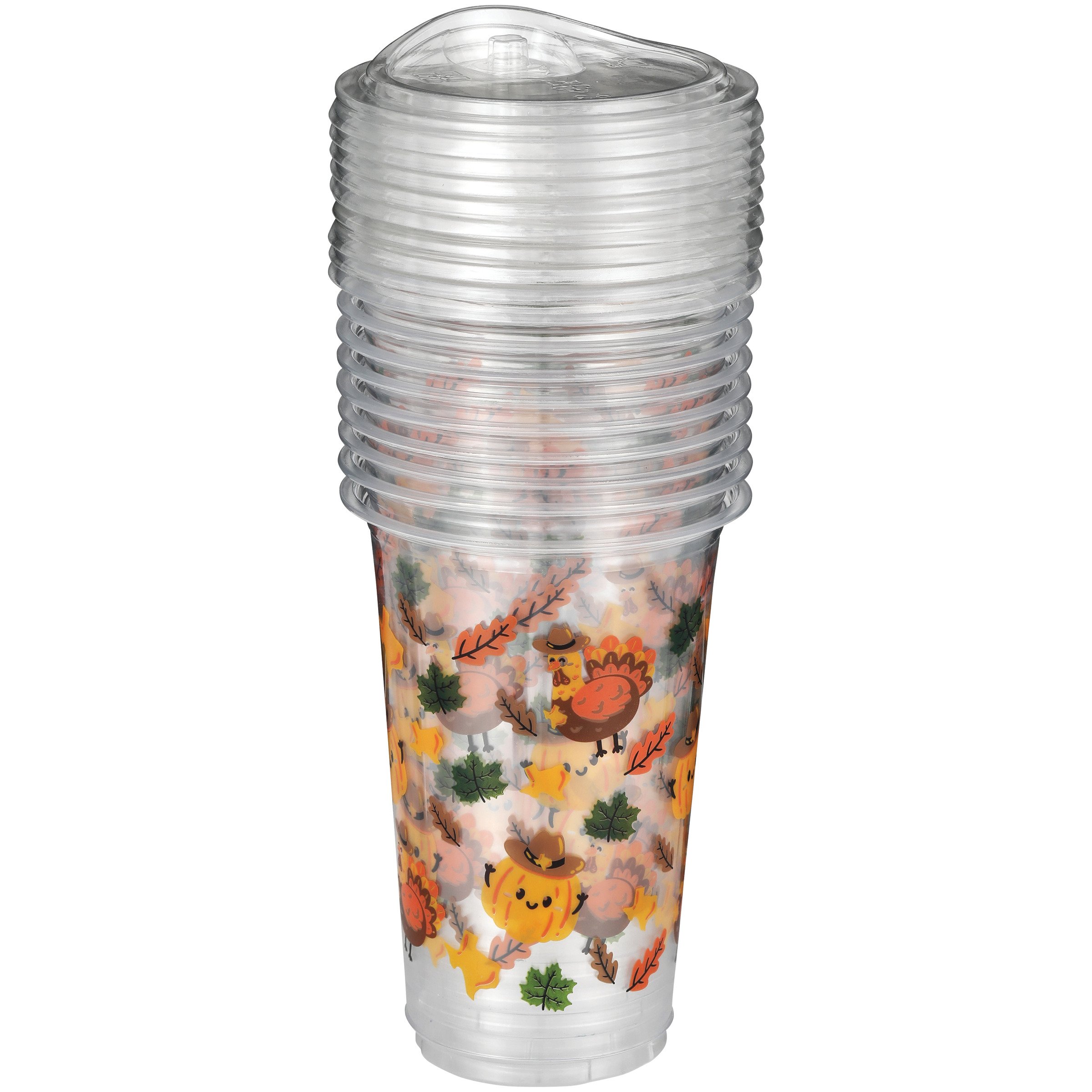 Destination Holiday Thanksgiving Cowboy Pumpkin Cups with Sip Lid, 16 ...