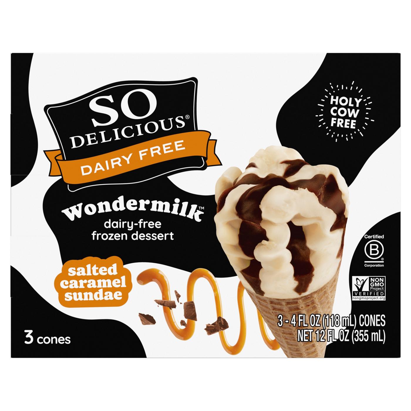 So Delicious Wondermilk Salted Caramel Sundae Dairy Free Dessert Cones ; image 1 of 2