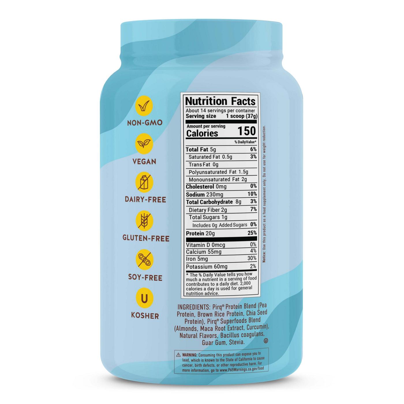 Pirq 20g Plant Protein Powder + Superfoods & Probiotics - Vanilla; image 2 of 5