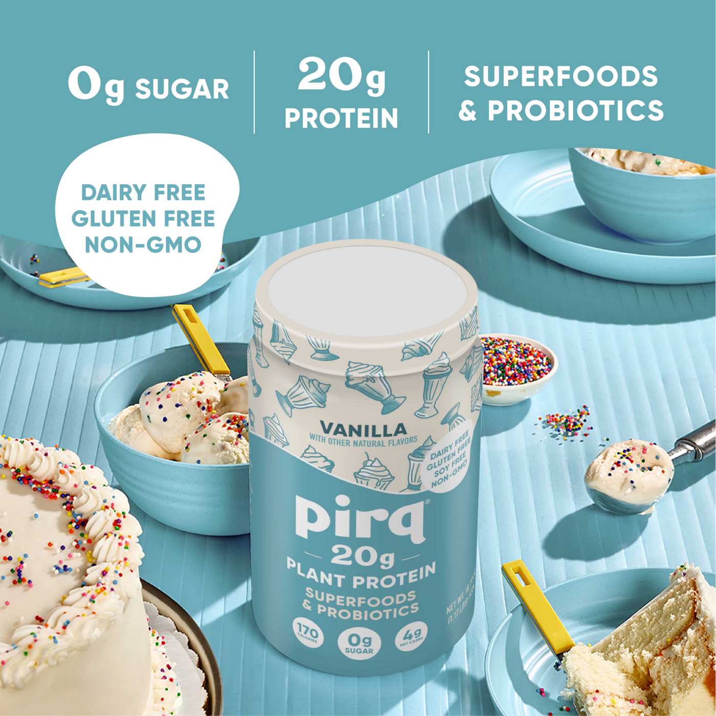 Pirq 20g Plant Protein Powder + Superfoods & Probiotics - Vanilla; image 5 of 5
