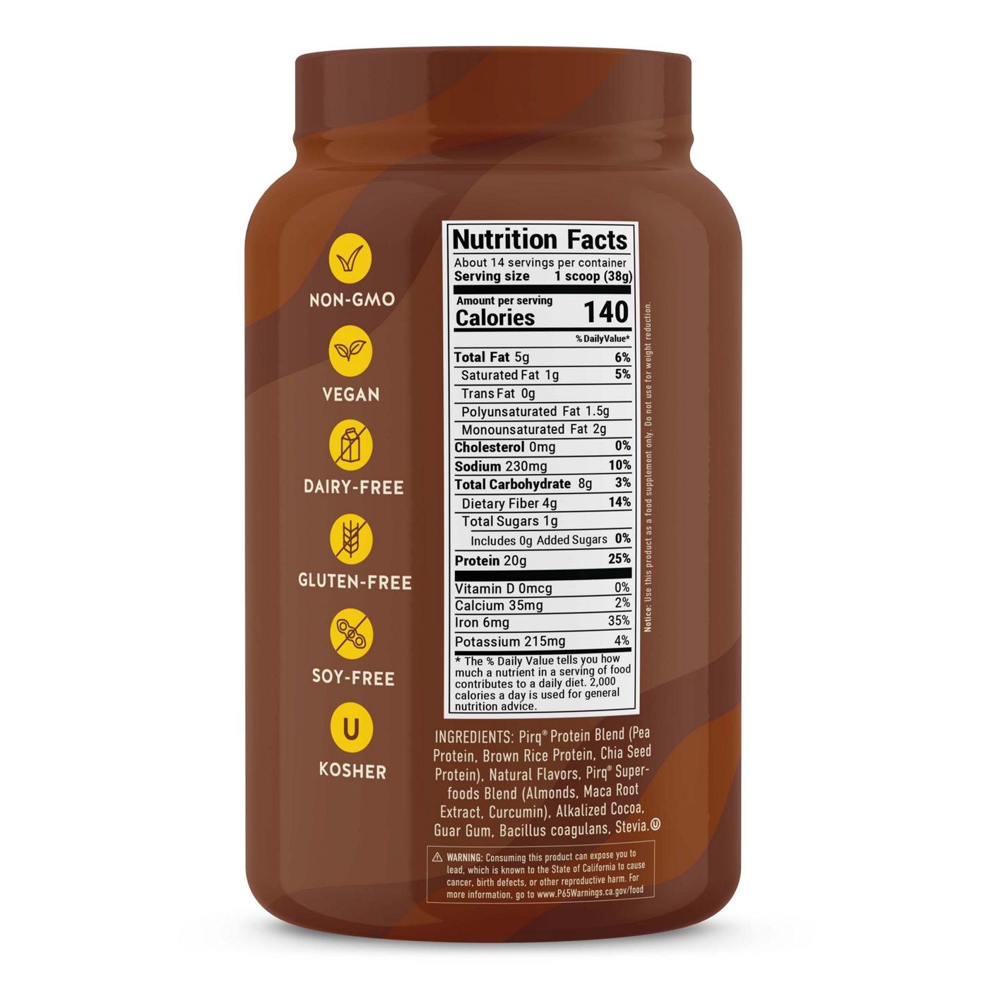 Pirq 20g Plant Protein Powder + Superfoods & Probiotics - Chocolate; image 2 of 5