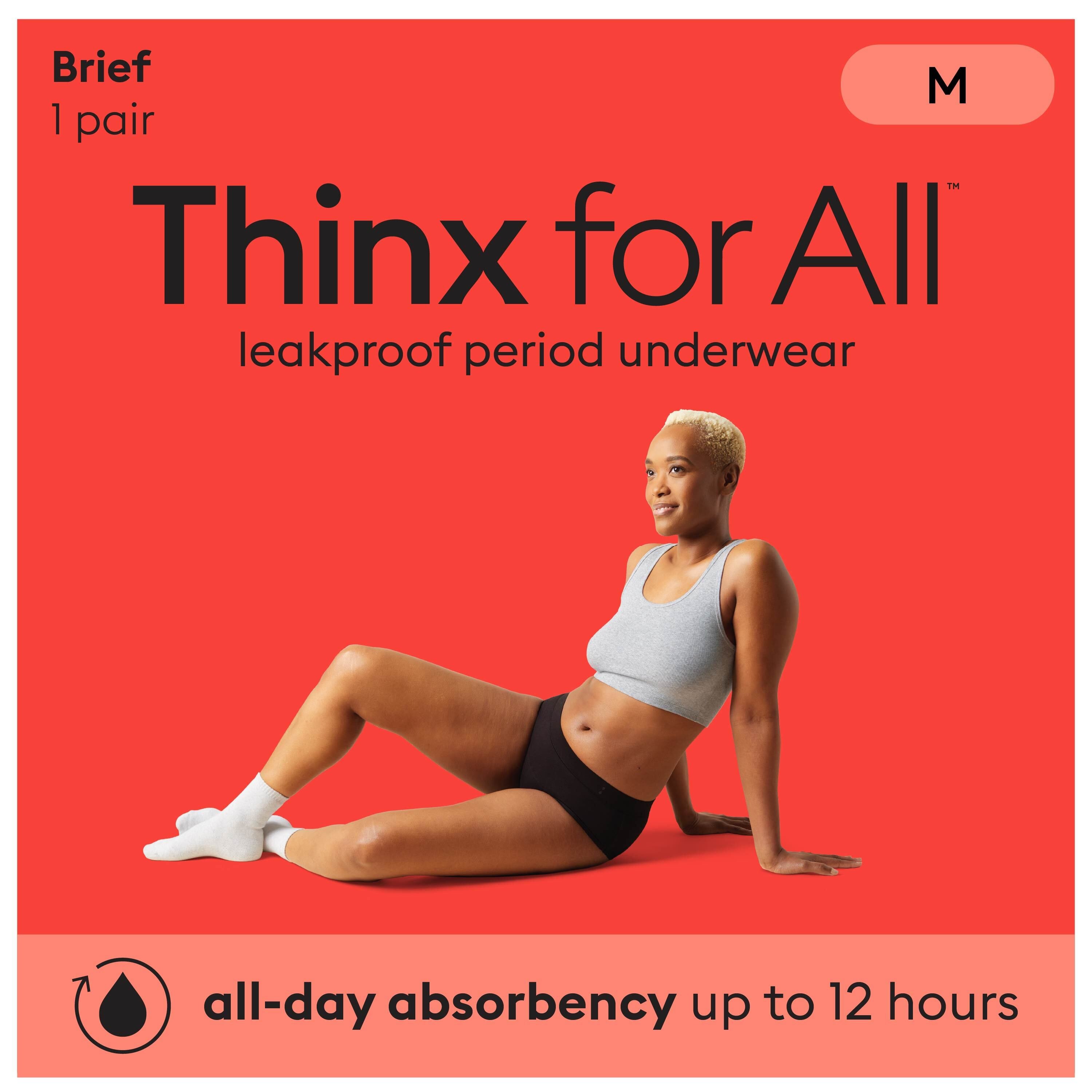 THINX Thong Period Underwear for Women, FSA HSA Approved Feminine Care,  Menstrual Underwear Holds 1 Tampon