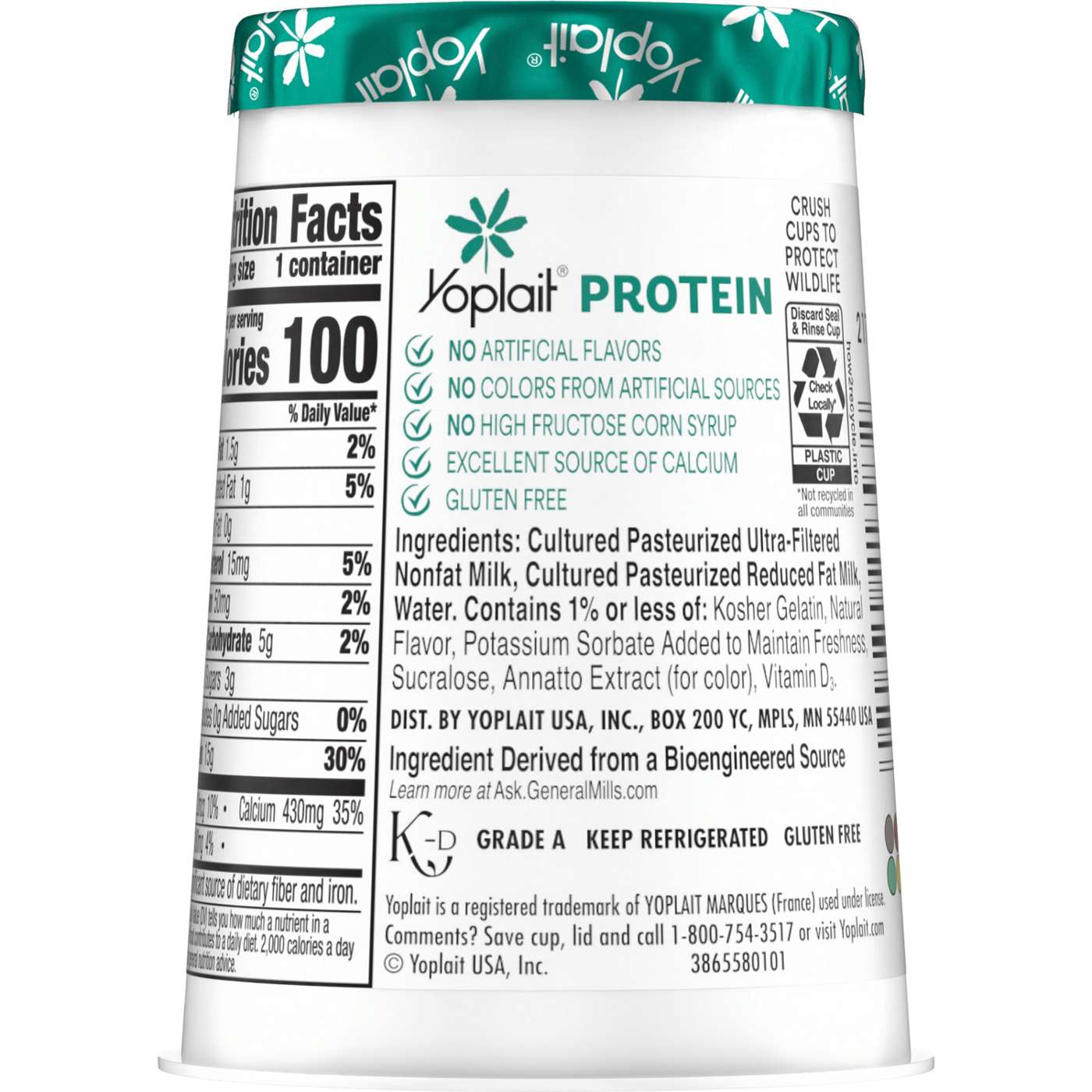 Yoplait 15g Protein Peach Yogurt; image 2 of 4