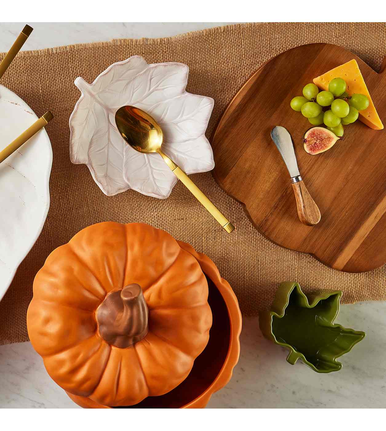 Destination Holiday Fall Leaf Dish - White; image 2 of 3