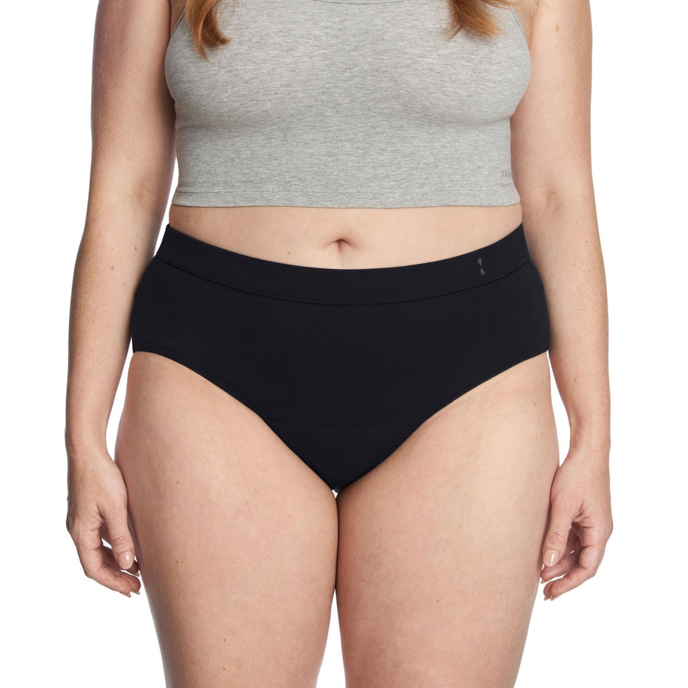 Thinx For All Women's Super Absorbency Cotton Brief Period Underwear, Size  Large, Black - 1 ea