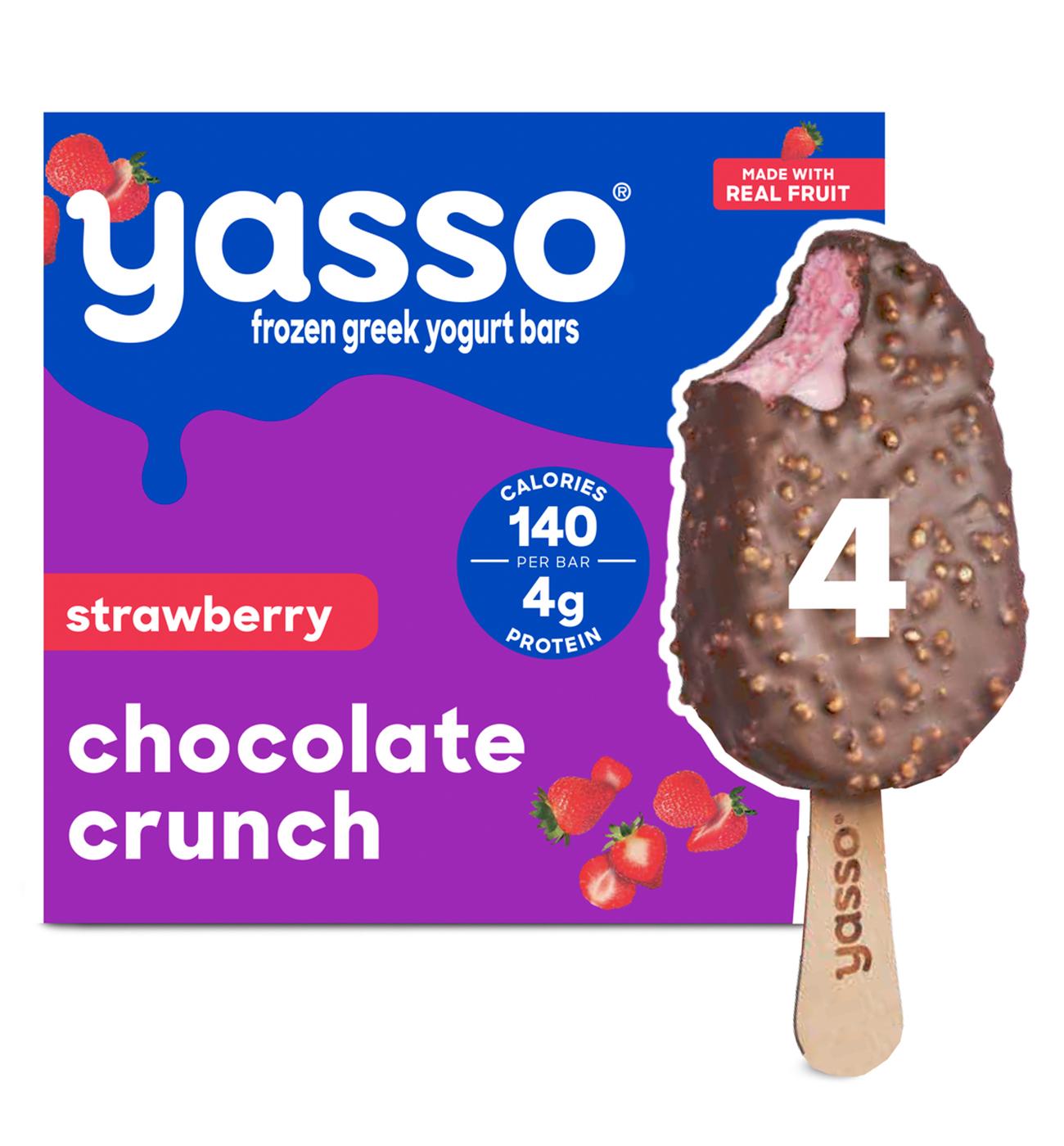 Yasso Strawberry Chocolate Crunch Greek Yogurt Bars; image 2 of 5