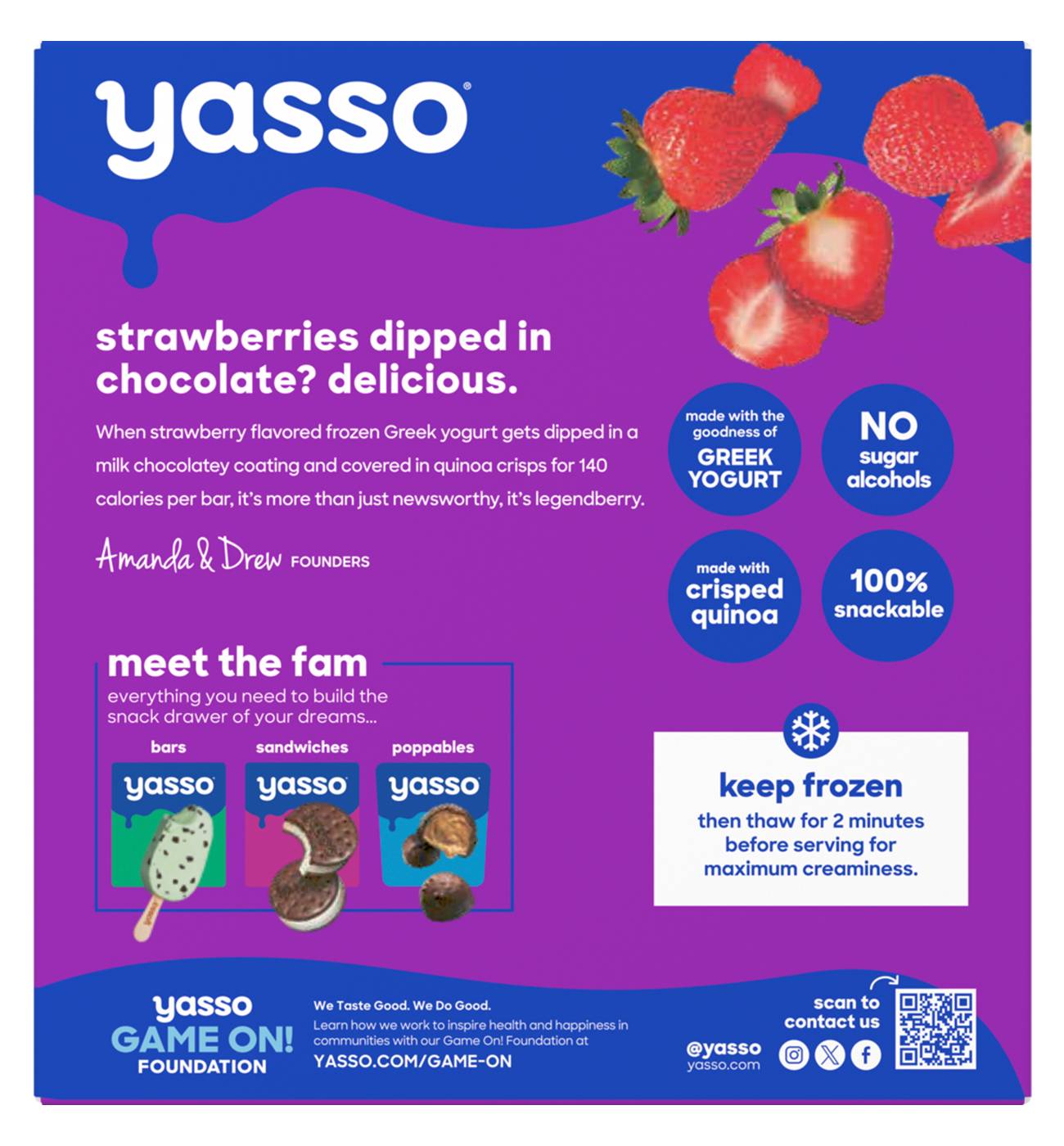 Yasso Strawberry Chocolate Crunch Greek Yogurt Bars; image 4 of 5