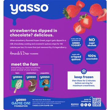Yasso Strawberry Chocolate Crunch Greek Yogurt Bars, 4 ct