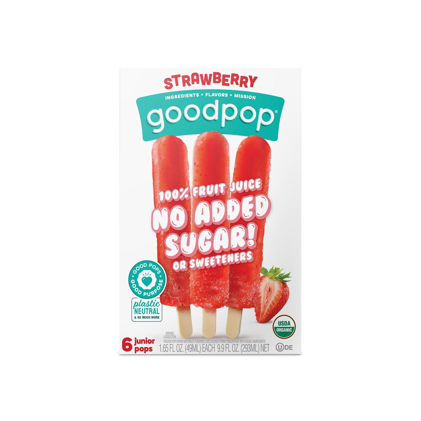 GoodPop Strawberry No Sugar Added Junior Pops; image 1 of 2