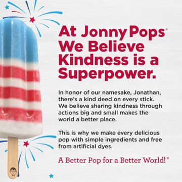 JonnyPops Organic Star-Spangled Flag Frozen Pops, 8 ct
