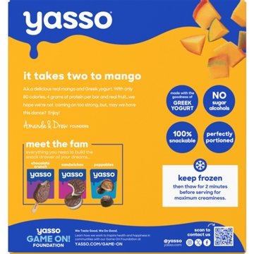 Yasso Creamy Mango Greek Yogurt Bars, 4 ct