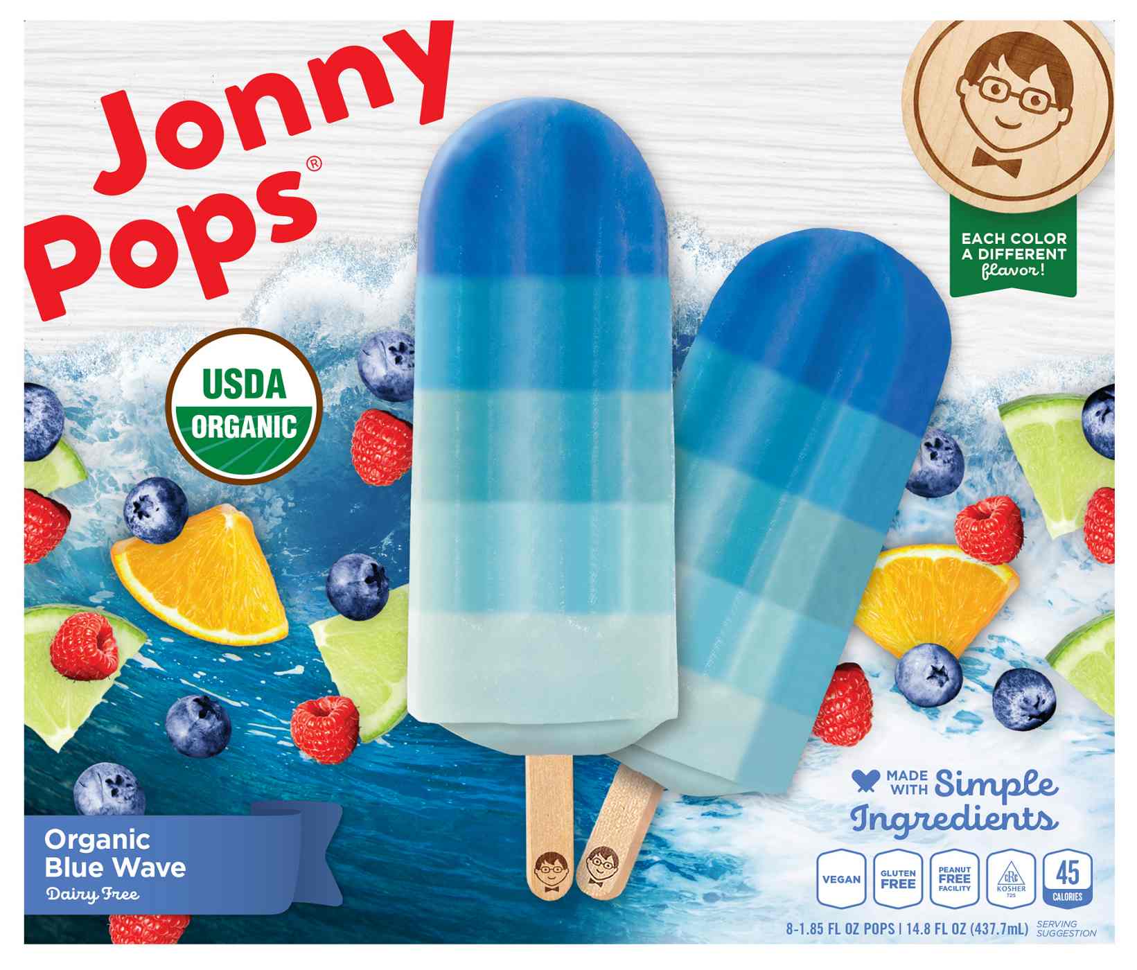 Jonny Pops Organic Blue Wave Dairy Free Pops; image 1 of 2