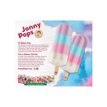 JonnyPops Organic Dairy Free Cotton Candy Cloud Pops, 8 ct