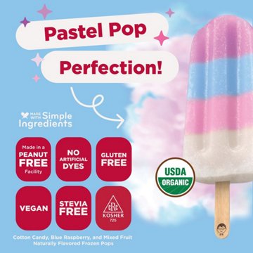 JonnyPops Organic Cotton Candy Cloud Frozen Pops, 8 ct