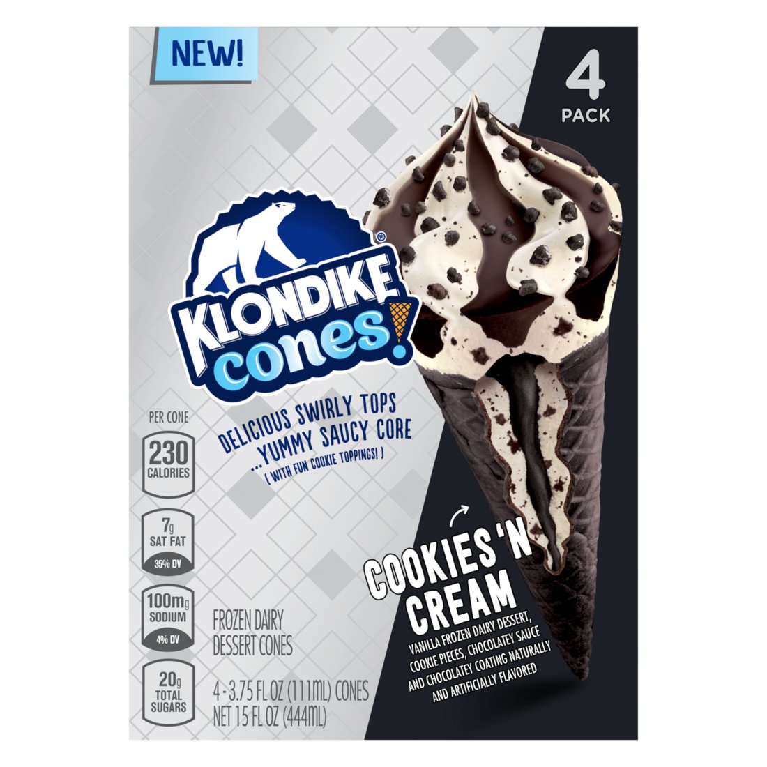 Klondike Cones Cookies N Cream Frozen Dairy Dessert Cones Shop