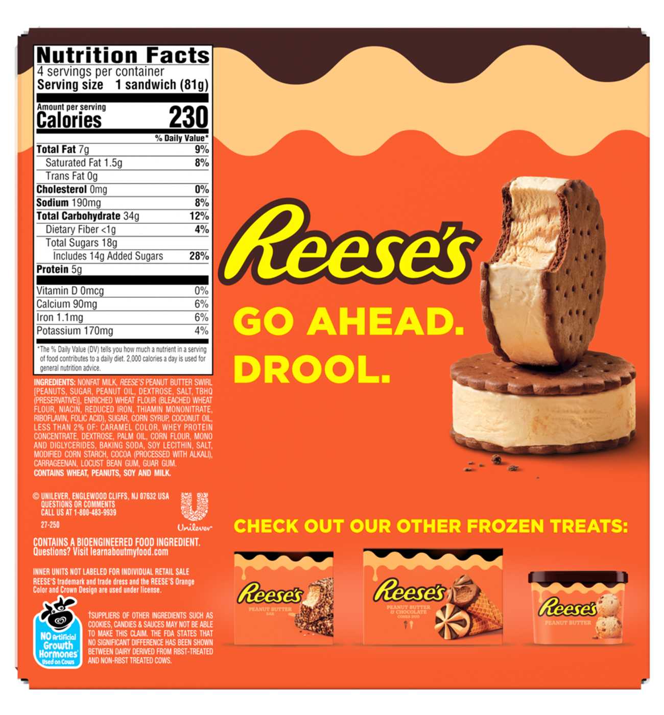 Reese's Peanut Butter Ice Cream Sandwiches; image 3 of 6
