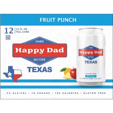 Happy Dad Texas Fruit Punch Hard Seltzer 12 pk Cans, 12 oz