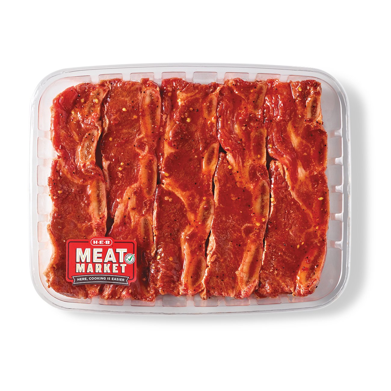 H-E-B Meat Market Marinated Bone-in Beef Flanken Ribs - Chile Lime ...