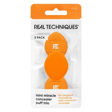 Real Techniques Mini Miracle Concealer Makeup Puffs, 3 ct