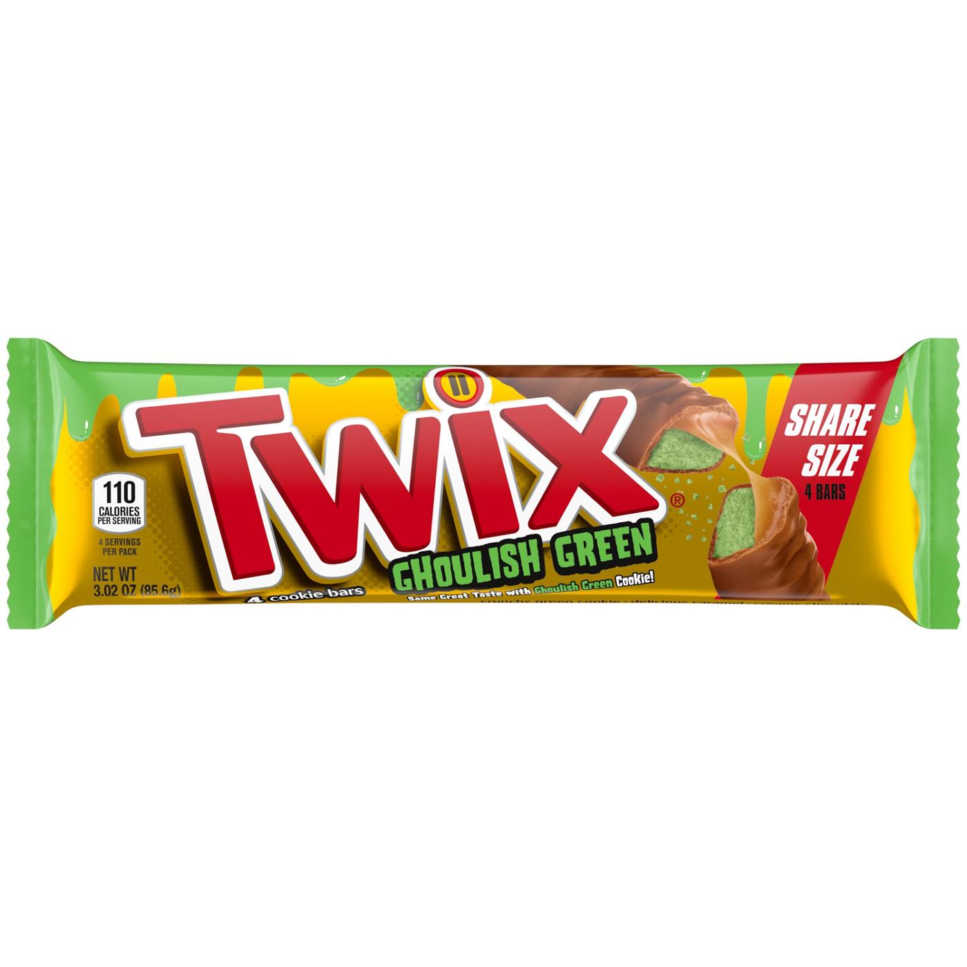 Twix Ghoulish Green Cookie Bar Halloween Candy - Share Size; image 1 of 4