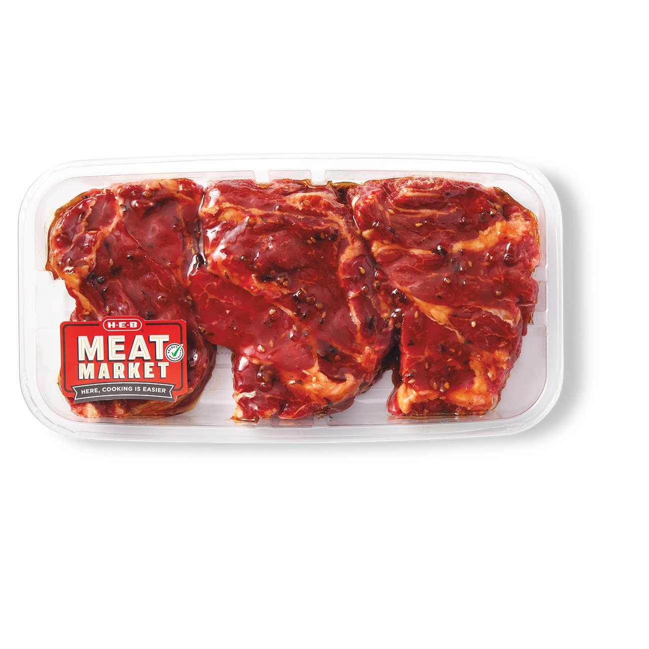 H-E-B Meat Market Marinated Boneless Beef Chuck Eye Steaks – Korean BBQ ...