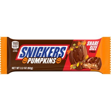Snickers Pumpkins Chocolate Halloween Candy Bars - Share Size