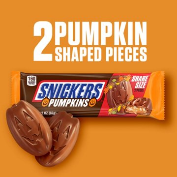 Snickers Pumpkins Chocolate Halloween Candy Bars - Share Size