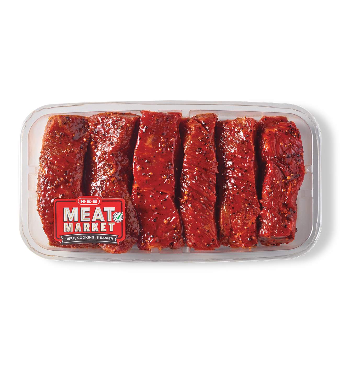 H-E-B Meat Market Marinated Boneless Texas-Style Beef Ribs – Smoky BBQ; image 1 of 3