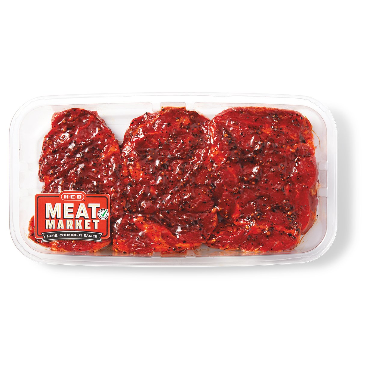 HEB Meat Market Marinated Boneless Beef Chuck Eye Steaks Smoky BBQ