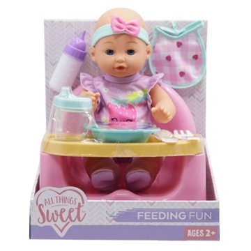 All Things Sweet Feeding Fun Baby Doll Playset, 12"
